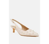 Hegron Stud Embellished Kitten Heels