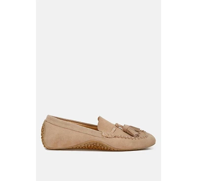 Kipstar Suede Round Toe Tassel Loafers