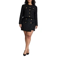 Eloquii Plus Tweed Skort With Buttons