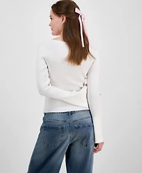 Planet Heart Juniors' Floral Embroidered Sweater