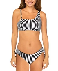 Raisins Juniors Striped Asymmetric Bikini Top Luna Bottoms