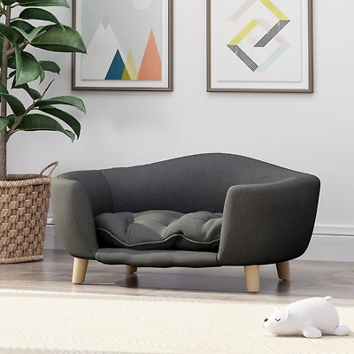 Streamdale Mid-Century Modern Dog Bed with Tufted Cushion