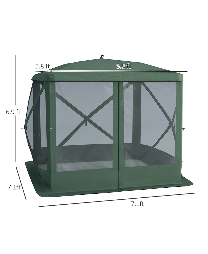 Pop Up Camping Canopy Gazebo Screen Shelter Tent with Single Person Easy Set-Up, Ventilating Mesh, Portable Carry Bag for Outdoor Camping Party Event,