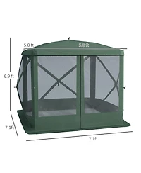 Pop Up Camping Canopy Gazebo Screen Shelter Tent with Single Person Easy Set-Up, Ventilating Mesh, Portable Carry Bag for Outdoor Camping Party Event,