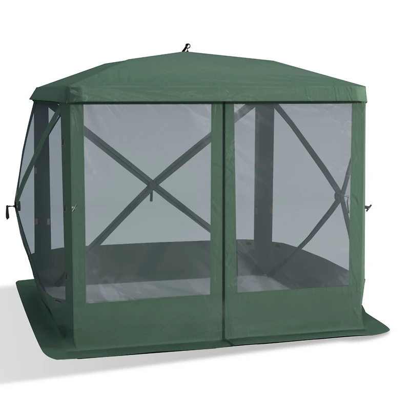 Pop Up Camping Canopy Gazebo Screen Shelter Tent with Single Person Easy Set-Up, Ventilating Mesh, Portable Carry Bag for Outdoor Camping Party Event,