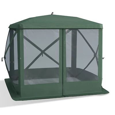 Pop Up Camping Canopy Gazebo Screen Shelter Tent with Single Person Easy Set-Up, Ventilating Mesh, Portable Carry Bag for Outdoor Camping Party Event,