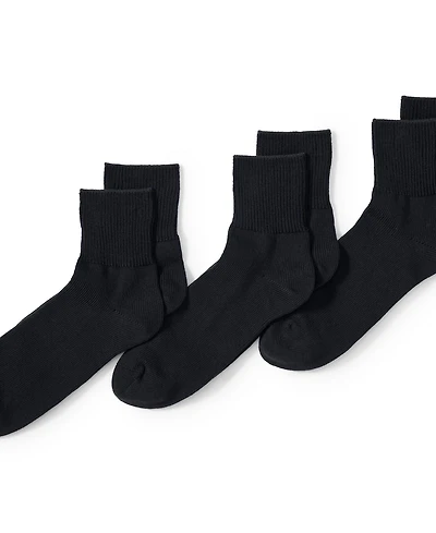 Lands' End Men's Rib Quarter Socks 3 Pack