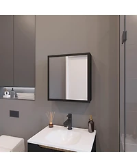 Fm Furniture Morenci Medicine Cabinet With Included Mirror And 1 Door, Black