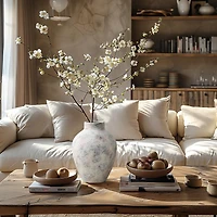 LuxenHome Marble White Inch Tall Stoneware Table Vase