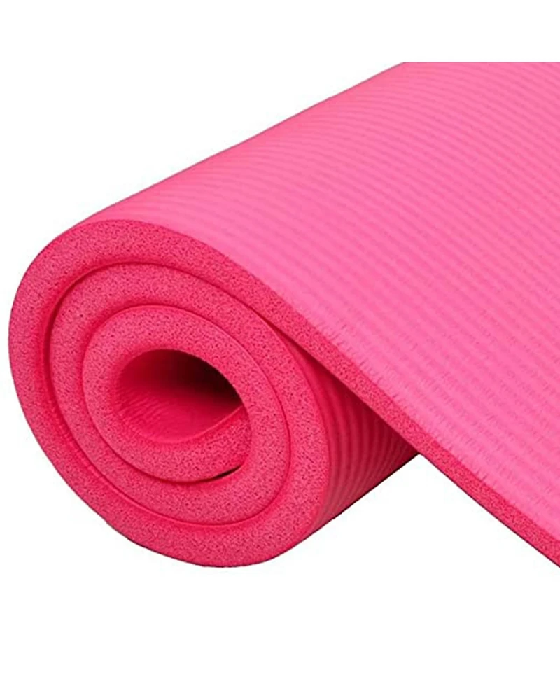 BalanceFrom Fitness BalanceFrom GoCloud 1" Extra Thick Exercise Yoga Mat with Carrying Strap, Pink