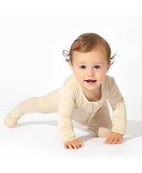 Bellabu Bear Baby Boys or Girls, Oat Convertible Footie Pajama