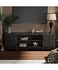 Versatile Tv Stand with Elegant Honeycomb Design and Ample Storage