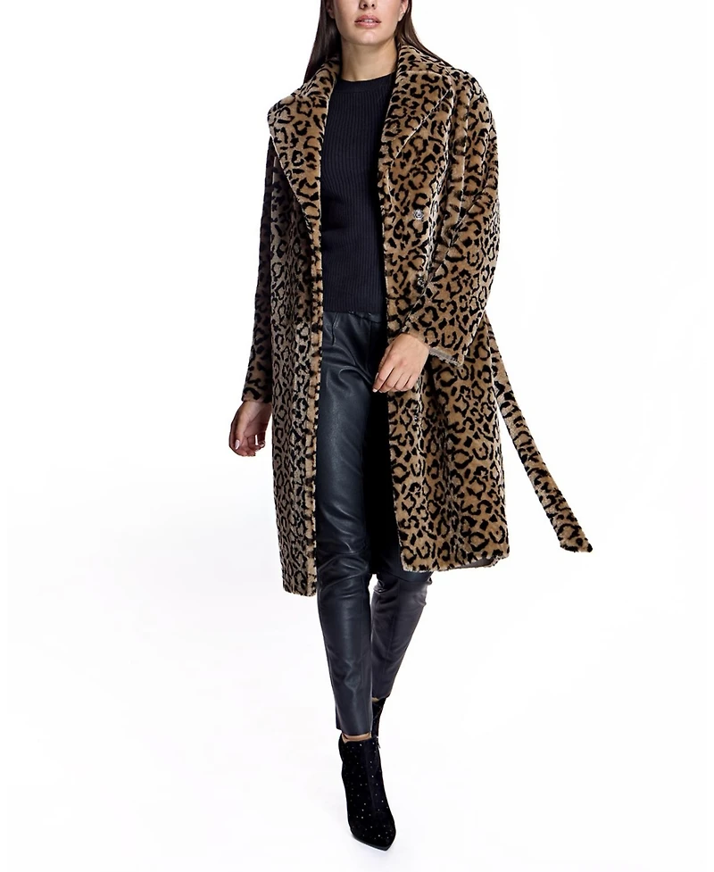 Julia & Stella by Maximilian Women's Reversible Shearling Wrap Coat