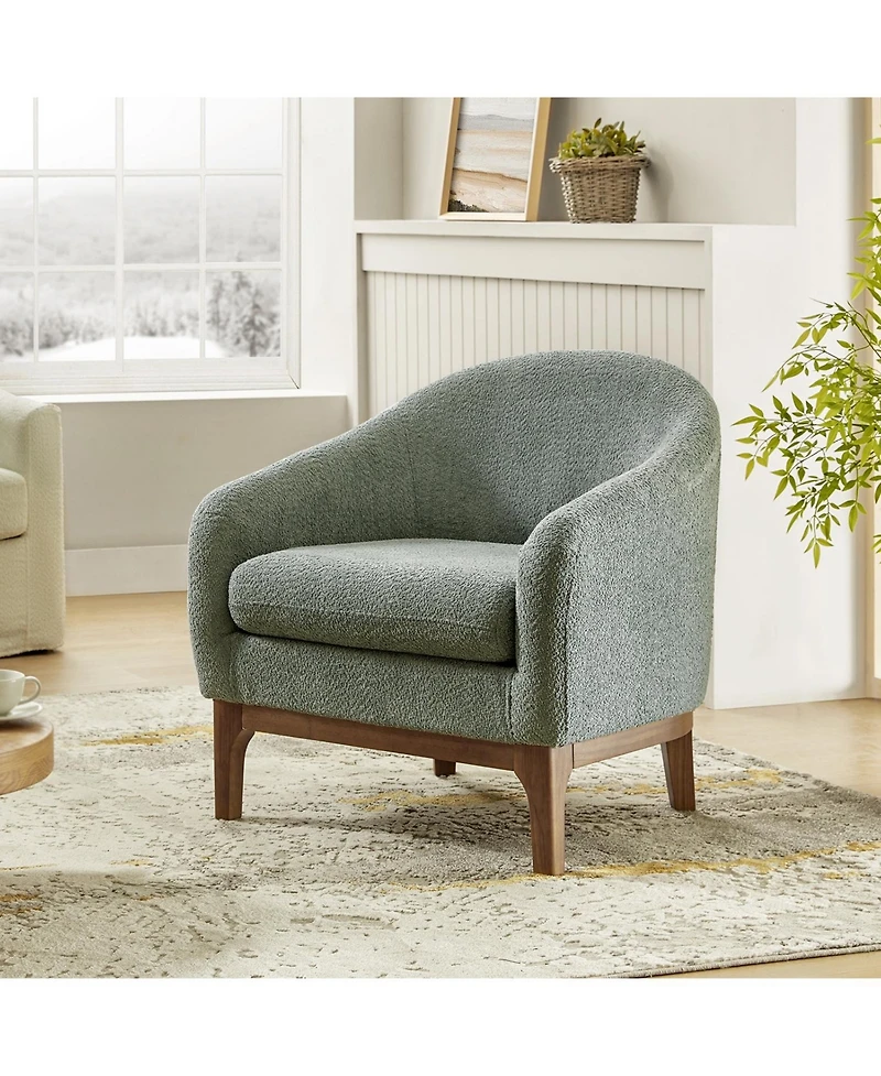 Hulala Home Augus Modern Boucle Armchair Chair with Adjustable Feet