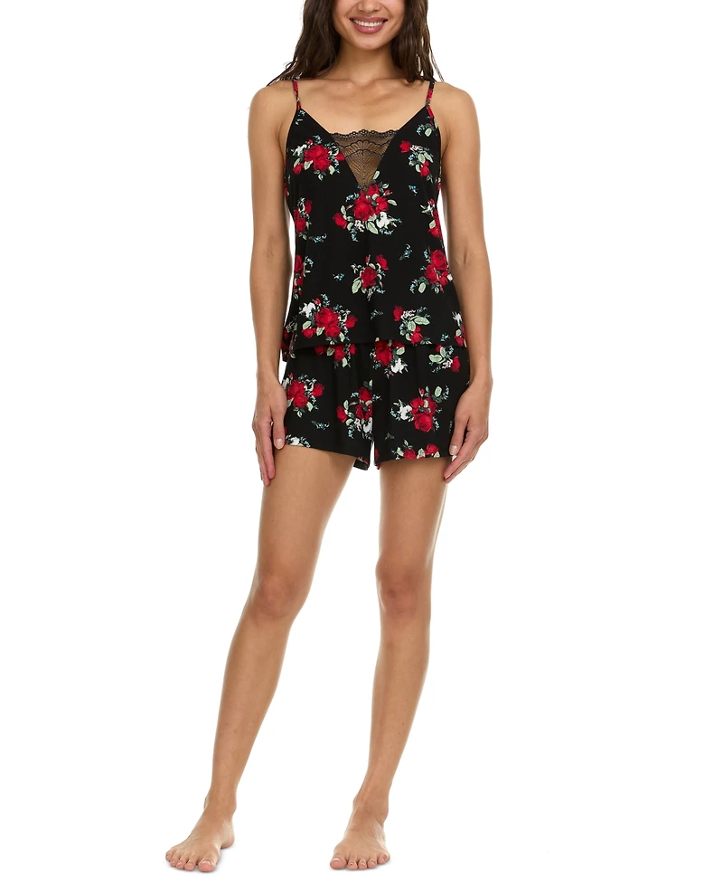 Flora by Nikrooz Women's Jo Floral Cami & Shorts Sleep Set
