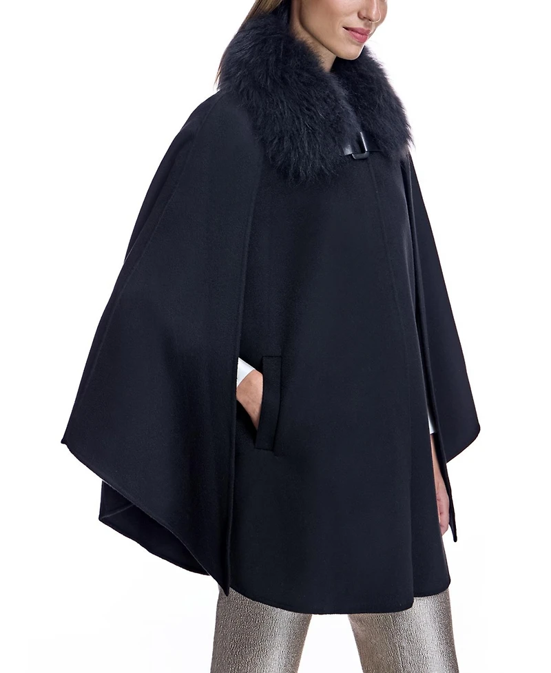 Julia & Stella by Maximilian Women's Cashmere Cape with Buckle Detail