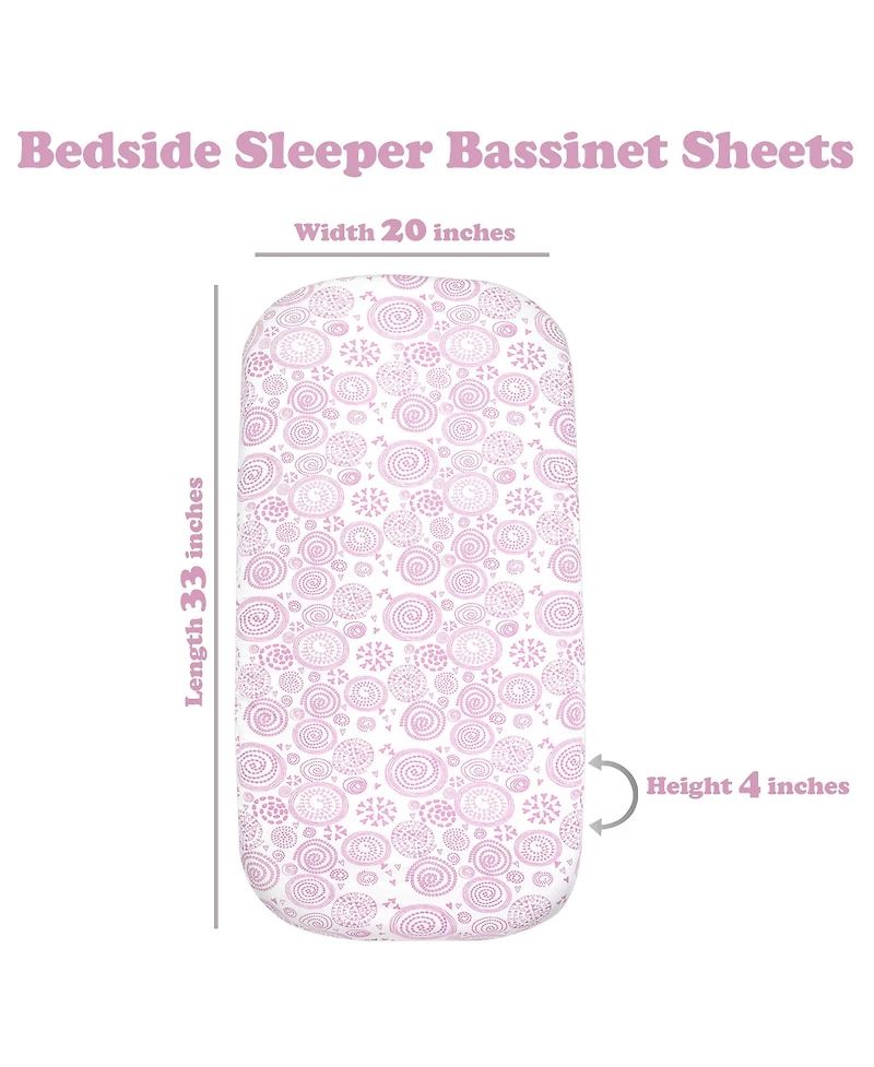 Bublo Baby Baby Bedside Bassinet Sheet Set for Boy and Girl, 5 Pack, Universal Fitted for Oval, Hourglass & Rectangle Bassinet Mattress, Fitted Sheets