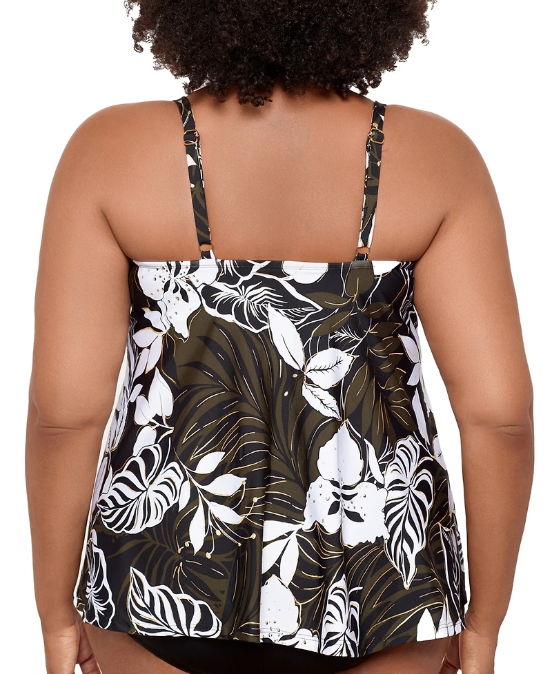 Miraclesuit Plus Size Elle Dorado Love Knot Underwired Tankini Top
