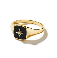 Ana Luisa Gold Signet Ring - Amara Black