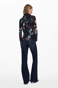 Desigual Women's Buttoned floral tulle T-shirt