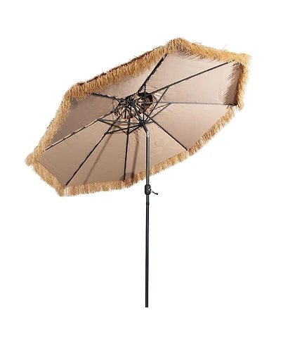 Sugift 10 Feet Hawaiian Style Thatched Tiki Patio Umbrella for Beach and Poolside
