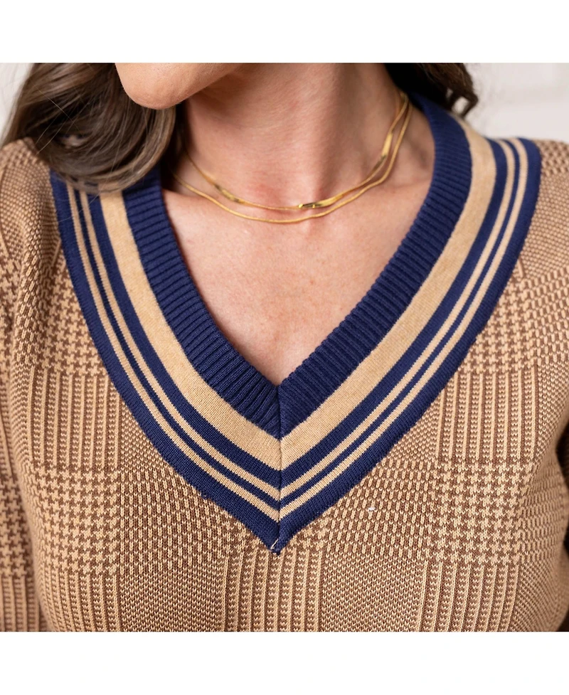 Hope & Henry Women's Organic Intarsia Cricket Sweater Dress