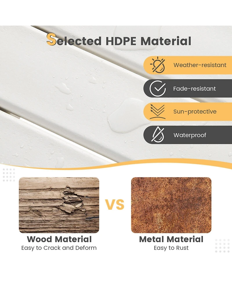 Skonyon 14 Inch Square Weather-Resistant Adirondack Side Table