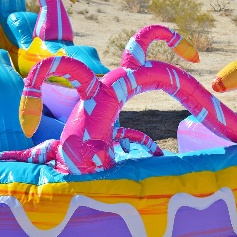 JumpOrange 19' Mystery Jungle Commercial Grade Water Slide with Detachable Deep Pool for Kids and Adults (with Blower), Outdoor Indoor, Wet Dry Use, T