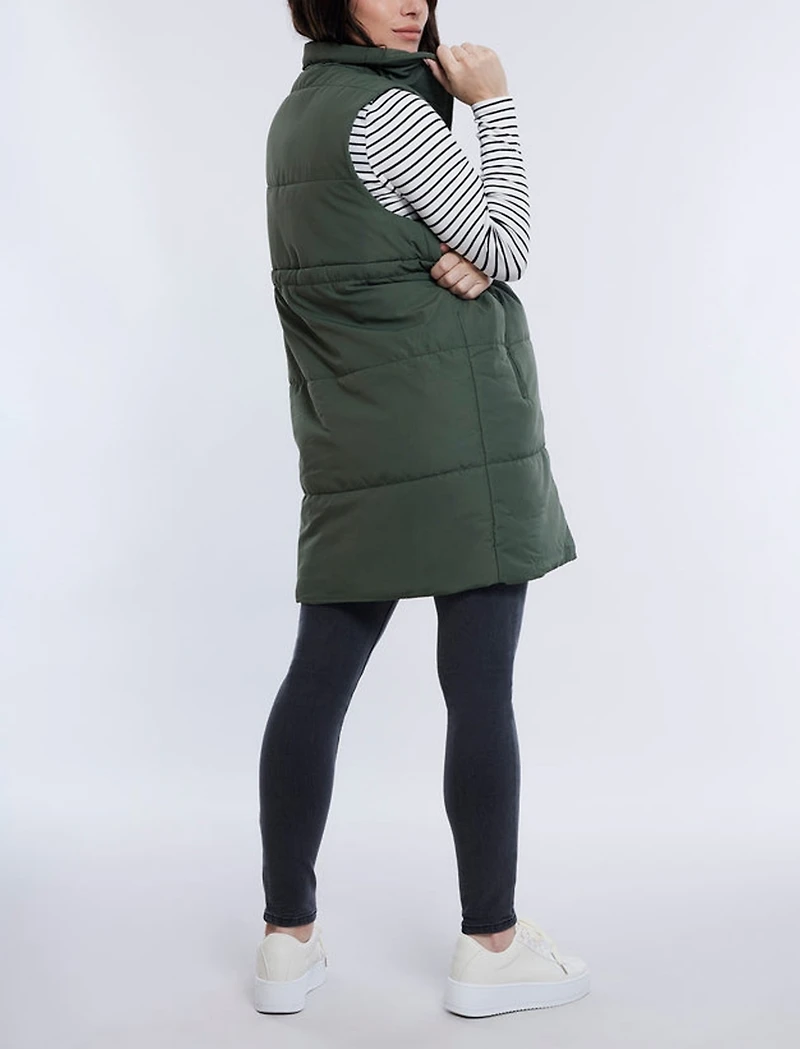 Women's Woven Full-Zip Sleeveless Quilted Puffer Vest - Motherhood Maternity