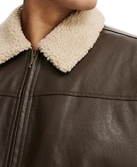 Cotton On Men's Artificial Leather Flight Jacket