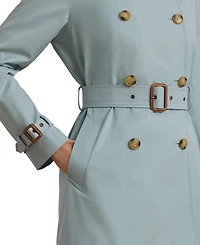 Lauren Ralph Women's Short Double-Breasted Belted Trench Coat
