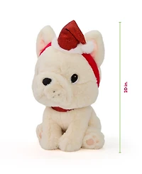 Geoffrey's Toy Box 10" French Bulldog with Christmas Hat Plush Toy, Created for Macy's