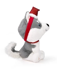 Geoffrey's Toy Box 10" Husky with Christmas Hat Plush Toy, Created for Macy's