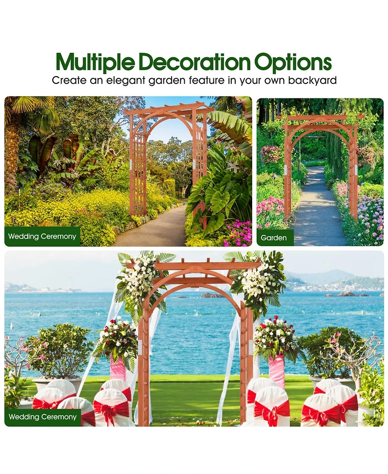 Skonyon Garden Archway Arch Lattice Trellis Pergola for Climbing Plants and Outdoor Wedding Bridal Decor