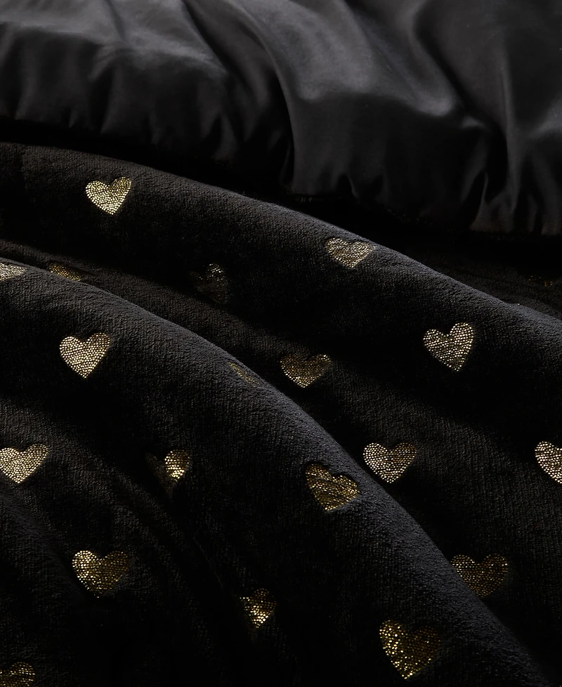 Intelligent Design Rosalie Metallic Heart 3-Pc. Comforter Set, Twin/Twin Xl