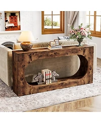 Tribesigns Console Table, 63-Inch Narrow Sofa Entryway Table with 2-Tier Storage Shelf, Wood Hallway Behind Couch Table Accent Table for Living Room,