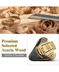 Inolait Outdoor 4 Pieces Acacia Wood Conversation Sets with Water Resistant Cushions