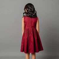 Hope & Henry Little Girls Asymmetrical Bow Sateen Party Dress