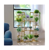 Unho Garden Potted Flower Plant Stand 9 Tier Wood Corner Display Shelf Shelving Rack