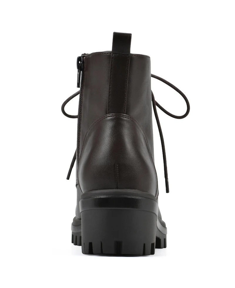 White Mountain Women's Tappy Lug Sole Combat Boots