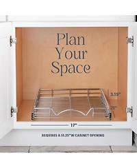 Florida Brands Pull Out Cabinet Organizer with Chrome Finish 17 x 21 In
