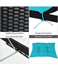 Inolait Adjustable Patio Rattan Lounge Chair with Cushioned