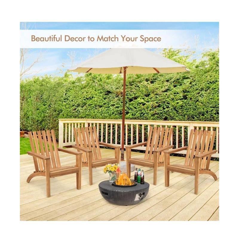 Outdoor Patio Acacia Wood Adirondack Lounge Armchair