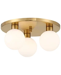 Possini Euro Design Katalin 12 1/4" Modern Semi Flush-Mount Ceiling Light Fixture Kitchen Foyer Round 3-Light Led Gold Finish