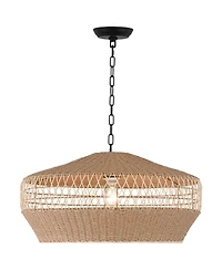 Regency Hill Matias 24 1/2" Modern Pendant Ceiling Light Fixture Dining Room Over Table Kitchen Island Hanging Brown Vine and Rope