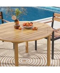 Sugift 44" Round Outdoor Patio Dining Table
