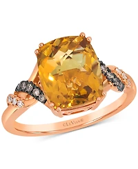 Le Vian Citrine (4 ct. t.w.) & Diamond (1/10 ct. t.w.) Statement Ring in 14k Rose Gold