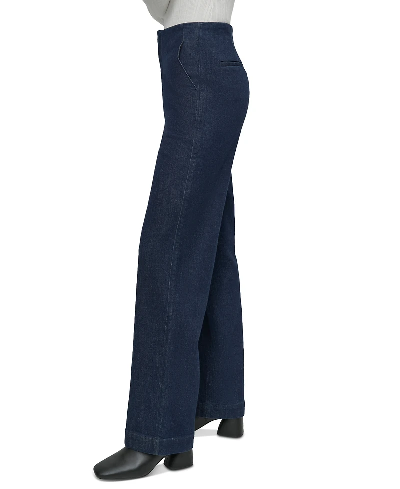 Dkny Jeans Petite High-Rise Wide-Leg Trouser
