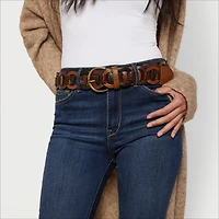 Sam Edelman Women's Casual Woven Linked Genuine Leather Belt
