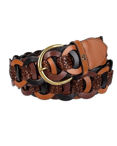 Sam Edelman Women's Casual Woven Linked Genuine Leather Belt